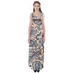 Texture Ornament Paisley Empire Waist Maxi Dress