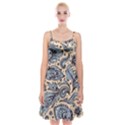 Texture Ornament Paisley Spaghetti Strap Velvet Dress View1