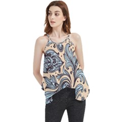 Texture Ornament Paisley Flowy Camisole Tank Top