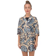 Texture Ornament Paisley Half Sleeve Chiffon Kimono