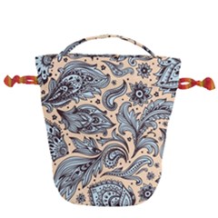 Texture Ornament Paisley Drawstring Bucket Bag