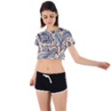 Texture Ornament Paisley Tie Back Short Sleeve Crop Tee View1