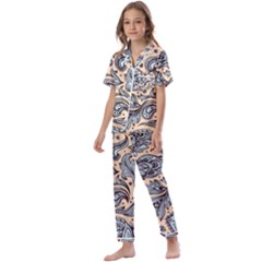 Texture Ornament Paisley Kids  Satin Short Sleeve Pajamas Set