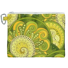 Doodles Patterns Ornament Vector Flowers Green Canvas Cosmetic Bag (xxl)