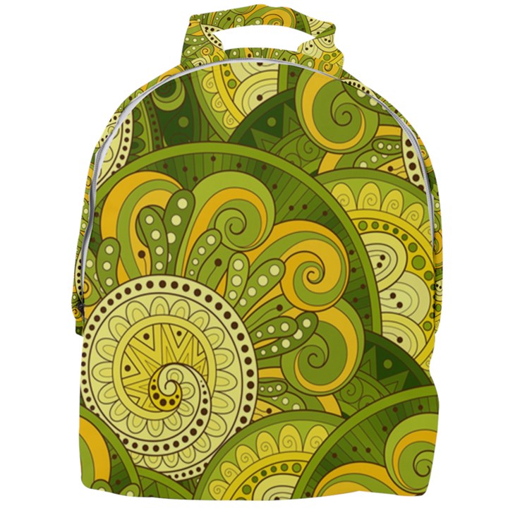 Doodles Patterns Ornament Vector Flowers Green Mini Full Print Backpack