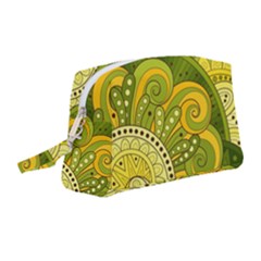 Doodles Patterns Ornament Vector Flowers Green Wristlet Pouch Bag (medium)