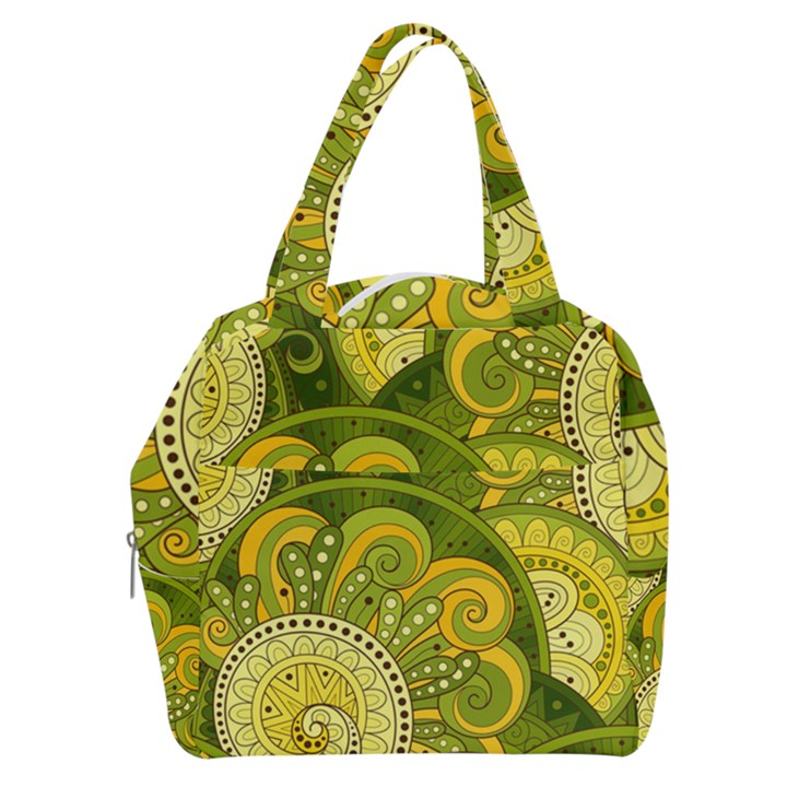 Doodles Patterns Ornament Vector Flowers Green Boxy Hand Bag