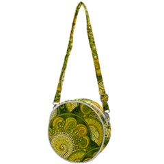 Doodles Patterns Ornament Vector Flowers Green Crossbody Circle Bag