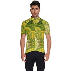 Doodles Patterns Ornament Vector Flowers Green Men s Short Sleeve Cycling Jersey by Jancukart