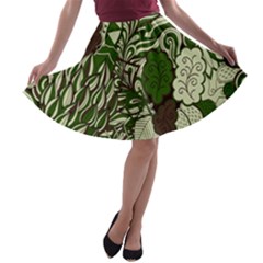 Texture Ornament Pattern Seamless Paisley A-line Skater Skirt