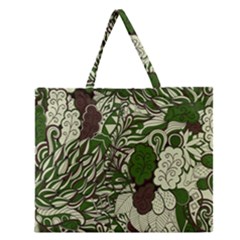 Texture Ornament Pattern Seamless Paisley Zipper Large Tote Bag