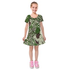 Texture Ornament Pattern Seamless Paisley Kids  Short Sleeve Velvet Dress