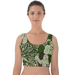 Texture Ornament Pattern Seamless Paisley Velvet Crop Top