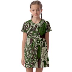 Texture Ornament Pattern Seamless Paisley Kids  Asymmetric Collar Dress