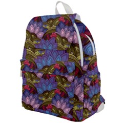 Purple Red And Green Flowers Digital Wallpaper Patterns Ornament Top Flap Backpack