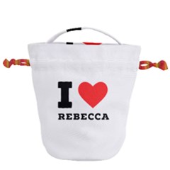 I Love Rebecca Drawstring Bucket Bag by ilovewhateva