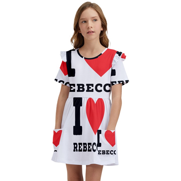 I love rebecca Kids  Frilly Sleeves Pocket Dress