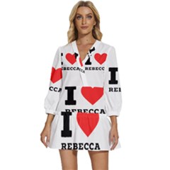 I Love Rebecca V-neck Placket Mini Dress by ilovewhateva