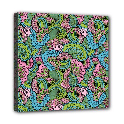 Background Texture Paisley Pattern Mini Canvas 8  X 8  (stretched)