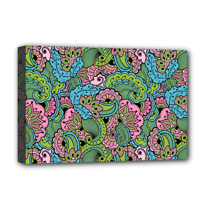 Background Texture Paisley Pattern Deluxe Canvas 18  x 12  (Stretched)