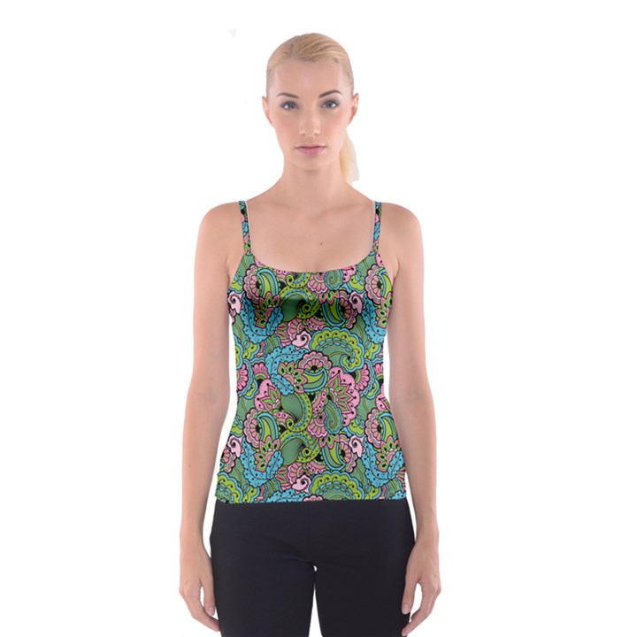 Background Texture Paisley Pattern Spaghetti Strap Top