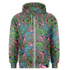 Background Texture Paisley Pattern Men s Zipper Hoodie