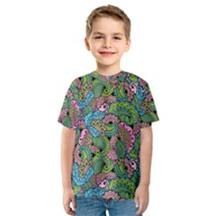 Background Texture Paisley Pattern Kids  Sport Mesh Tee