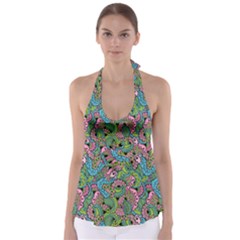 Background Texture Paisley Pattern Babydoll Tankini Top