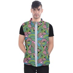 Background Texture Paisley Pattern Men s Puffer Vest