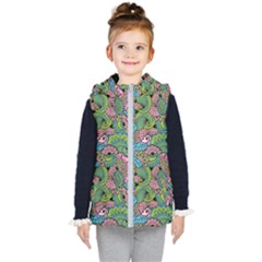 Background Texture Paisley Pattern Kids  Hooded Puffer Vest