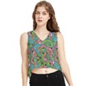 Background Texture Paisley Pattern V-Neck Cropped Tank Top View1