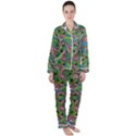 Background Texture Paisley Pattern Women s Long Sleeve Satin Pajamas Set	 View1