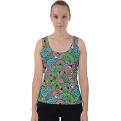 Background Texture Paisley Pattern Velvet Tank Top