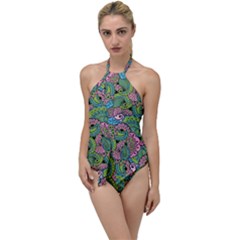 Background Texture Paisley Pattern Go With The Flow One Piece Swimsuit