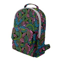 Background Texture Paisley Pattern Flap Pocket Backpack (large)