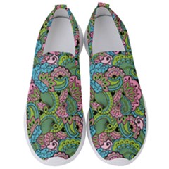 Background Texture Paisley Pattern Men s Slip On Sneakers by Jancukart