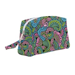 Background Texture Paisley Pattern Wristlet Pouch Bag (medium) by Jancukart