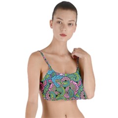 Background Texture Paisley Pattern Layered Top Bikini Top 