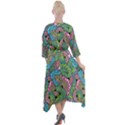 Background Texture Paisley Pattern Quarter Sleeve Wrap Front Maxi Dress View2