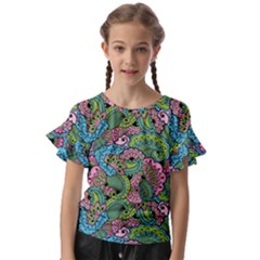 Background Texture Paisley Pattern Kids  Cut Out Flutter Sleeves