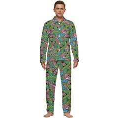 Background Texture Paisley Pattern Men s Long Sleeve Velvet Pocket Pajamas Set