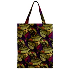 Pattern Vector Texture Style Garden Drawn Hand Floral Zipper Classic Tote Bag