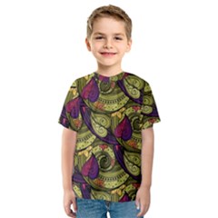 Pattern Vector Texture Style Garden Drawn Hand Floral Kids  Sport Mesh Tee