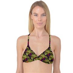 Pattern Vector Texture Style Garden Drawn Hand Floral Reversible Tri Bikini Top