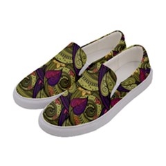 Pattern Vector Texture Style Garden Drawn Hand Floral Women s Canvas Slip Ons