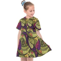 Pattern Vector Texture Style Garden Drawn Hand Floral Kids  Sailor Dress