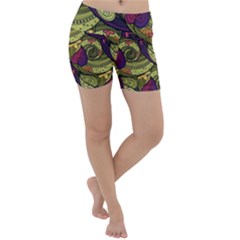 Pattern Vector Texture Style Garden Drawn Hand Floral Lightweight Velour Yoga Shorts