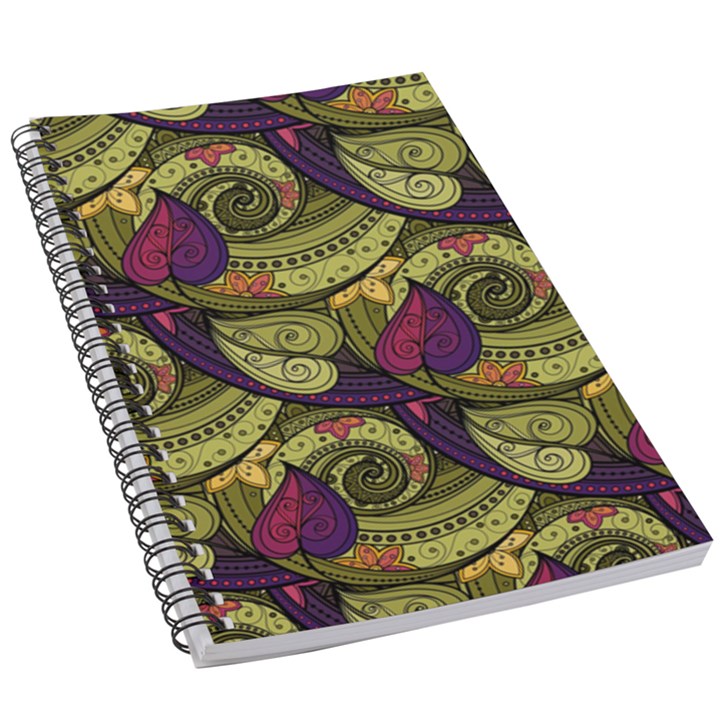 Pattern Vector Texture Style Garden Drawn Hand Floral 5.5  x 8.5  Notebook