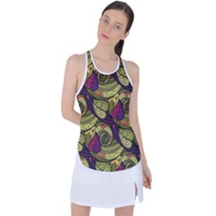 Pattern Vector Texture Style Garden Drawn Hand Floral Racer Back Mesh Tank Top by Jancukart