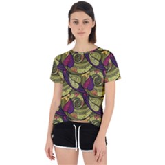 Pattern Vector Texture Style Garden Drawn Hand Floral Open Back Sport Tee